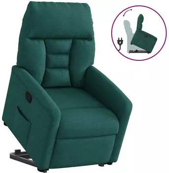 vidaXL Relaxsessel mit Aufstehhilfe, Stoff, dunkelgr&uuml;n (3303038)