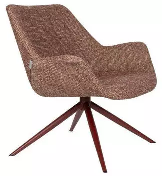 Zuiver Doulton Loungesessel, rot, Stahlgestell