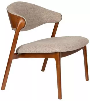 Dutchbone Babington Loungesessel, Walnuss, Buchenholzgestell