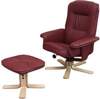 Mendler Relaxsessel M56, Fernsehsessel TV-Sessel mit Hocker Ottomane, Kunstleder