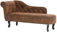 vidaXL Chaiselongue Braun Wildleder-Optik