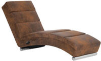 vidaXL Massage Chaiselongue Braun Wildleder-Optik