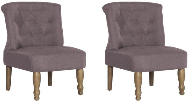 vidaXL French Chair in Taupe Fabric