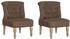 vidaXL French Chair in Brown Fabric