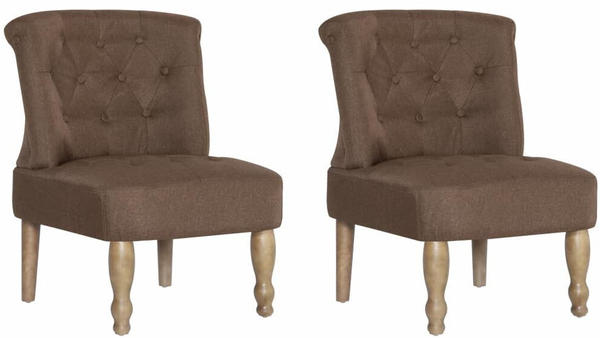 vidaXL French Chair in Brown Fabric
