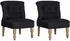 vidaXL French Chair in Black Fabric