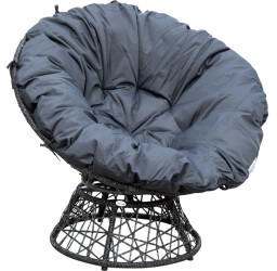 Outsunny Papasansessel mit Polster 97x87x90cm schwarz/grau (867-021)