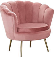 SalesFever Muschel-Sessel | Bezug Samt-Stoff | Gestell Metall goldfarben | B 78 x T