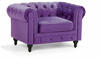 Beliani Chesterfield Armchair Purple Velvet