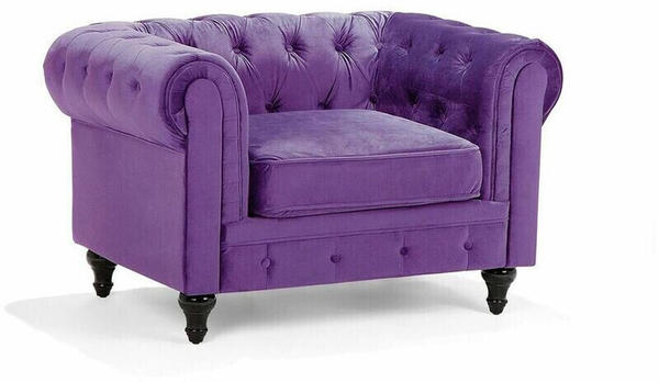 Beliani Chesterfield Armchair Purple Velvet
