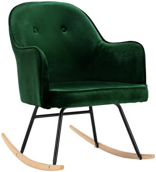 vidaXL Rocking Chair Velvet Green