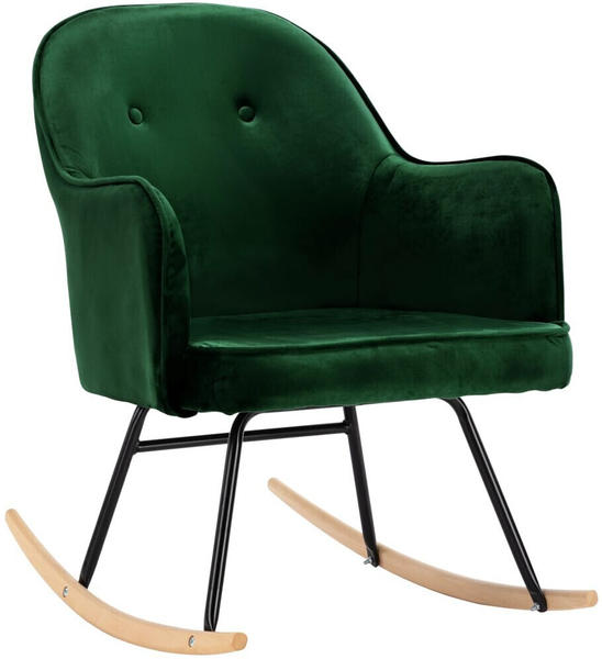 vidaXL Rocking Chair Velvet Green