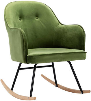 vidaXL Rocking Chair Velvet Light Green