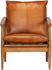 vidaXL Leather and Acacia Wood Chair Brown