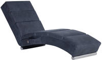 vidaXL Massage Chaiselongue Grau Wildleder-Optik