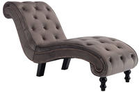 vidaXL Chaiselongue Grau Samt