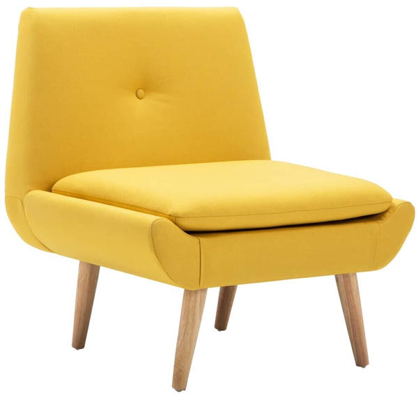 vidaXL Chair without Armrests Fabric Yellow
