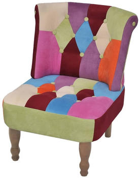 vidaXL French Chair in Burgundy patchwork