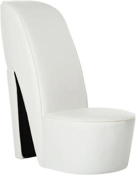 vidaXL Stuhl in Stöckelschuh-Form Kunstleder 85,5 cm weiß