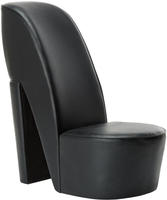 vidaXL Stuhl in St&ouml;ckelschuh-Form Schwarz Kunstleder