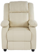 Mendler Fernsehsessel Relaxsessel Liege Sessel Lincoln, Kunstleder ~ creme