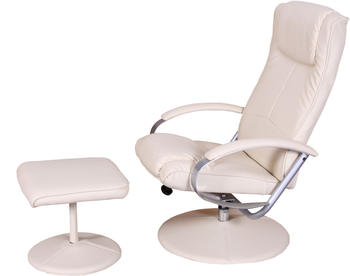 Heute Wohnen Relaxliege N44 mit Hocker ~ creme-weiß
