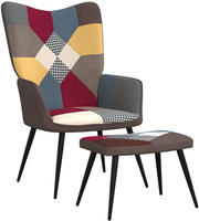 Relaxsessel Mit Hocker Patchwork Stoff - Sessel - Relaxsessel - Patchwork...