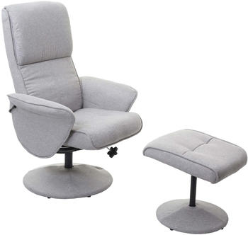 Mendler TV-Sessel Helsinki mit Hocker hellgrau