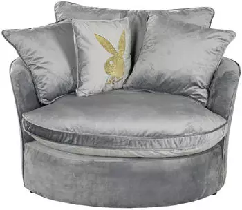 Playboy ELOISE 360&deg; Samt 110x88 cm anthrazit