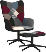 vidaXL Relaxsessel mit Hocker Patchwork Stoff