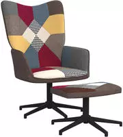 vidaXL Relaxsessel mit Hocker Patchwork Stoff