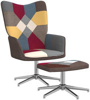 vidaXL Relaxsessel mit Hocker Patchwork Stoff