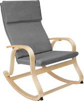 tectake&reg; Schaukelstuhl Roca 65 x 94 x 100 cm - Hellgrau