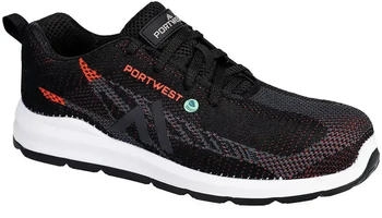Portwest Sicherheitshalbschuhe S1PS FC06 schwarz/rot schwarz