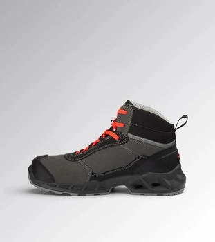 Diadora Utility Shark SI Mid Leder S3S schwarz/grau/neon-rot