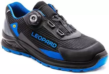 Leopard AE0408 Low Shoe S1 Aluminum Safety Cap Safety Shoe Special Twist Lock schwarz/blau