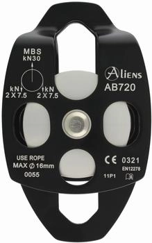 Aliens Big Double Pulley Open Umlenkrolle schwarz