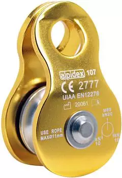 Alpidex Mobile Pulley Seilrolle 20kN, für Seile bis 11mm, EN12278 (9670_yellow)