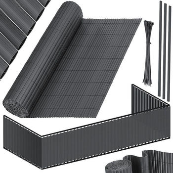 Kesser PVC Sichtschutzmatte mit verst&auml;rkten Lamellen f&uuml;r Outdoor 80 x 300 cm schwarz