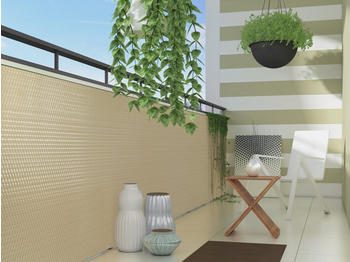 Dynamic24 Polyrattan Sichtschutzmatte 300 x 100 cm beige (SG03609-RD18)