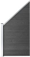 vidaXL Zaunelement WPC 95x(105-180) cm Schwarz