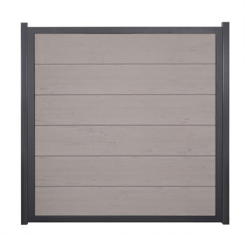 GroJa Viento Designzaun Sonderma&szlig; Element mit Rahmen Anthrazit Bi-Color Sand