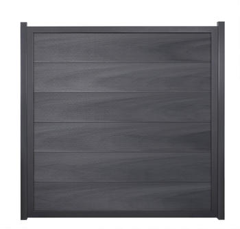 GroJa Viento Designzaun Sonderma&szlig; Element mit Rahmen Anthrazit Steingrau co-extrudiert