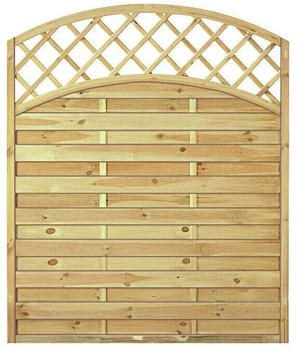 T&J Sichtschutzelement Maxi Doppelbogen Hoch 150 x 180 cm Holz Braun
