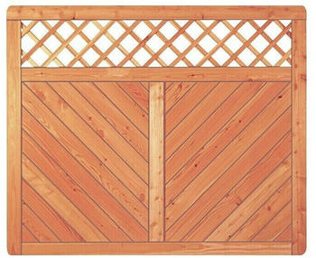 T&J Sichtschutzelement Skagen 180 x 150 cm Holz Natur Mit Gitter