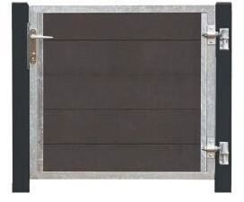 Plus A/S Futura WPC Tor 99 x 91 cm + 16 cm Pfosten schwarz Türanschlag rechts (17566-21)