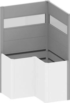 Biohort Sichtschutz mit Acrylglas-Paneel Belvedere mit L-Form 2 Stück B:102silber-metallic (B139915)