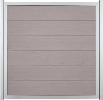 GroJa Viento Designzaun Sonderma&szlig; Element mit Rahmen Silber Bi-Color Sand