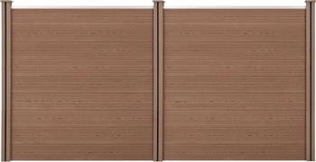 neu.holz WPC Gartenzaun mit Pfosten 183x357cm