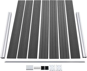 vidaXL Zaunelement Set WPC 699x146 cm Schwarz